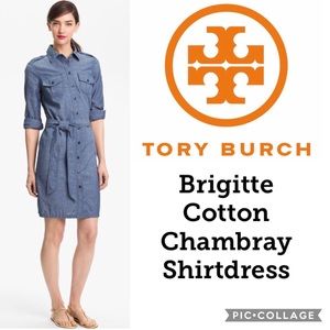 Tory Burch Brigitte Cotton Chambray Shirtdress
